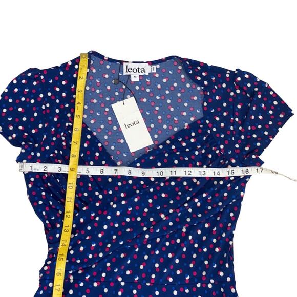 LEOTA Medium Dress Retro Pinup Polka Dot Dress M 40s Homecoming Slinky Classic - Picture 11 of 17